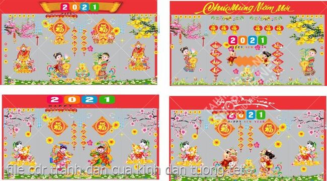 file cdr tranh dan cua kinh dan tuong tet